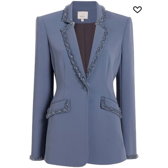 NWT Cinq a Sept Kayden Beaded Blazer in Slate Size 8 - Picture 1 of 13
